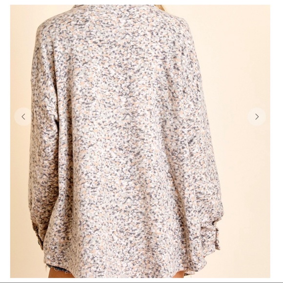 Boyfriend Stylish Multi Speckle Oversized Jacket - Picture 3 of 5